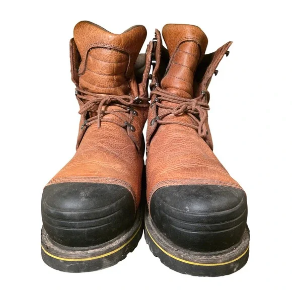 Timberland PRO Titan Safety Toe Brown Leather Work Boots 12W 99524 Smartwool Men